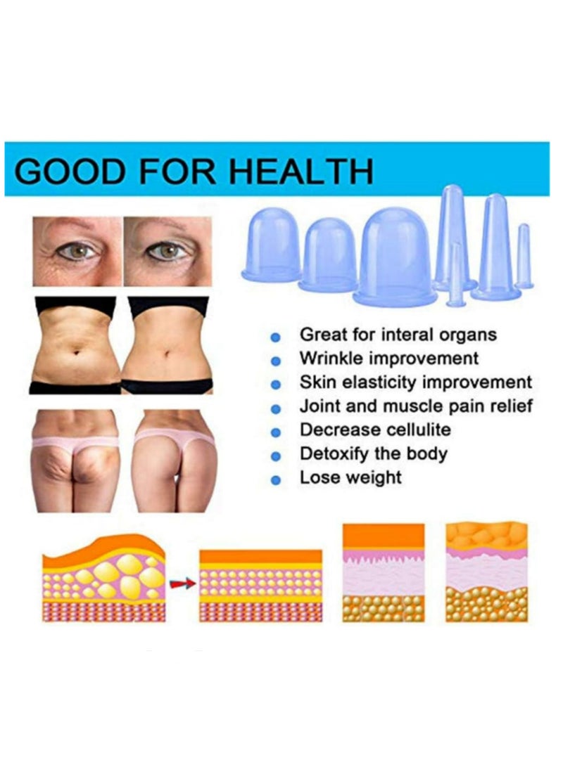7pcs Vacuum Silicone Cupping Chinese Medicine Meridian Health Cups Health Care Cupping Device Face Eyes Body Massage For Home - Image 3