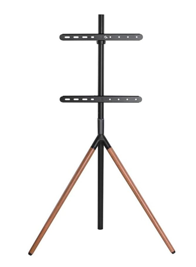ELTRAZONE Easel Studio TV Floor Stand, Mount for 49" - 70" Screen Size, Supports Up to 40 KG – Modern Grey/Walnut Design – Adjustable Height, Sturdy Base, Easy to Assemble – Ideal for Living Room, Bedroom & Offices - Image 1