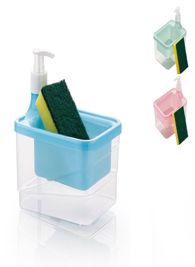 DOOMSDAY 2-in-1 Soap Dispenser with Sponge Holder | Press Type Liquid Dish Wash Pump | Large Capacity 1000ml | Kitchen Sink Organizer | Leakproof, Refillable & Easy Clean - Image 1