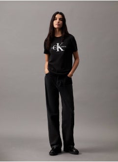 Calvin Klein Jeans Women's Monogram T-Shirt - Cotton, Black  - Image 4