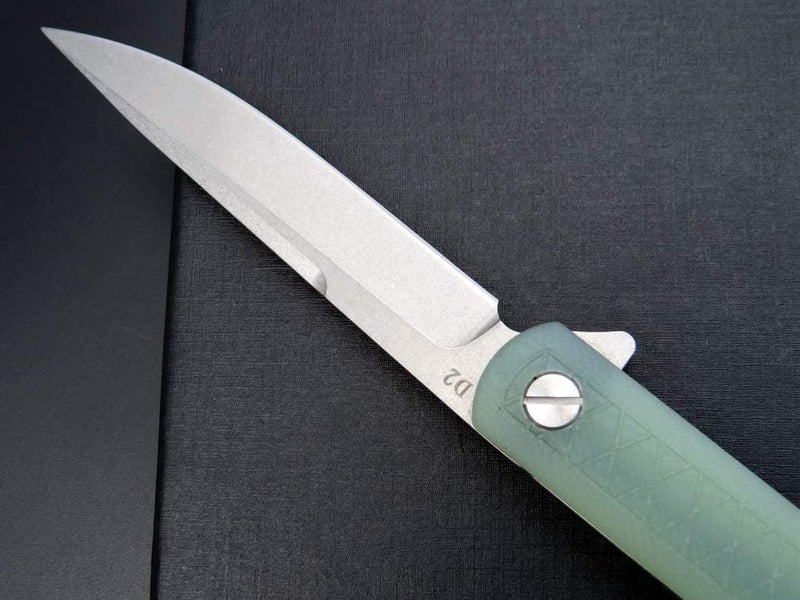 Eafengrow EF16 Folding Knife Flipper Ball Bearing Point D2 Blade G10 Handle with Pocket Clip Everday Carry Pocket Knife Liner Lock Camping Tactical Outdoor Multitool (Jade) - Image 4
