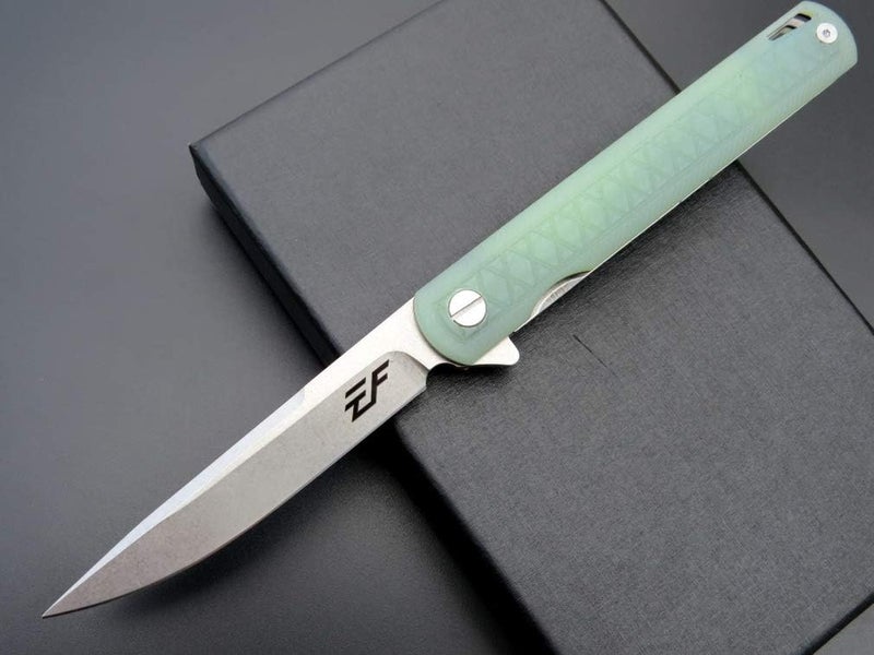 Eafengrow EF16 Folding Knife Flipper Ball Bearing Point D2 Blade G10 Handle with Pocket Clip Everday Carry Pocket Knife Liner Lock Camping Tactical Outdoor Multitool (Jade) - Image 3