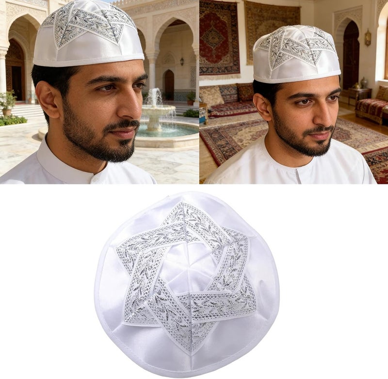 Kufi Yarmulke Head Cover Machine Washable Polyester for Cultural Occasions Traditional Skull Cap Multicolor - Image 2
