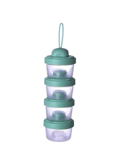 Baby Milk Powder Formula Dispenser, 4 Layers Baby Formula Containers for Travel, Formula Holder Mixer, Baby Feeding Snack Storage Container, Portable, Stackable