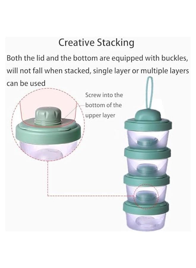 Gonice - Baby Milk Powder Formula Dispenser, 4 Layers Baby Formula Containers for Travel, Formula Holder Mixer, Baby Feeding Snack Storage Container, Portable, Stackable - Image 1