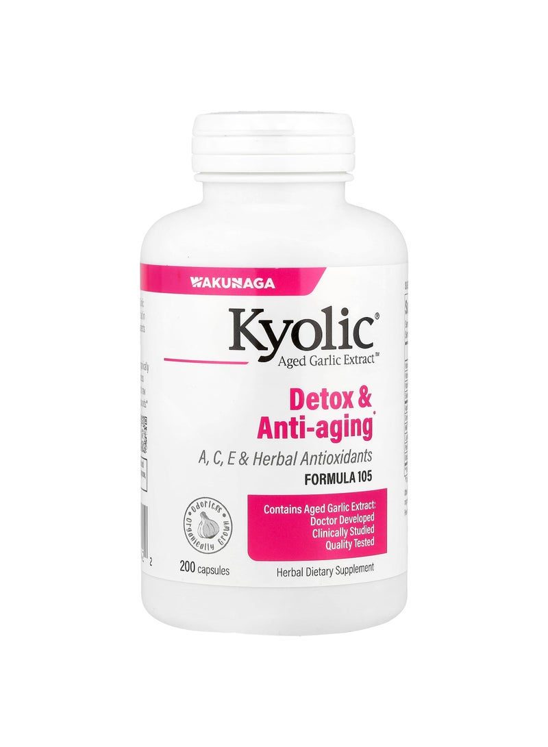 Aged Garlic Extract™, Detox & Anti-Aging, Formula 105, 200 Capsules