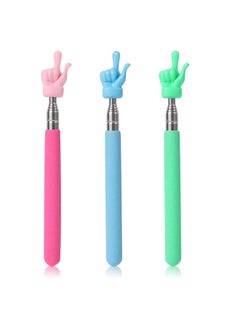 Generic Telescopic Teachers Pointer, 3pcs Extendable Pointing Stick Retractable Pointer Whiteboard Pointer Hand Pointer Stick for Teacher Classroom Aids (Pink, Blue, Green)  - Image 1