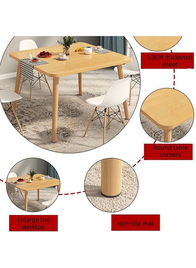 JCB CHIC Dining Table with Wooden Legs，4 Seater Big Table for Gathering,120×60×73CM Kitchen Table Stain Resistant and Durable Top for Small Space & Family Gatherings - Image 2