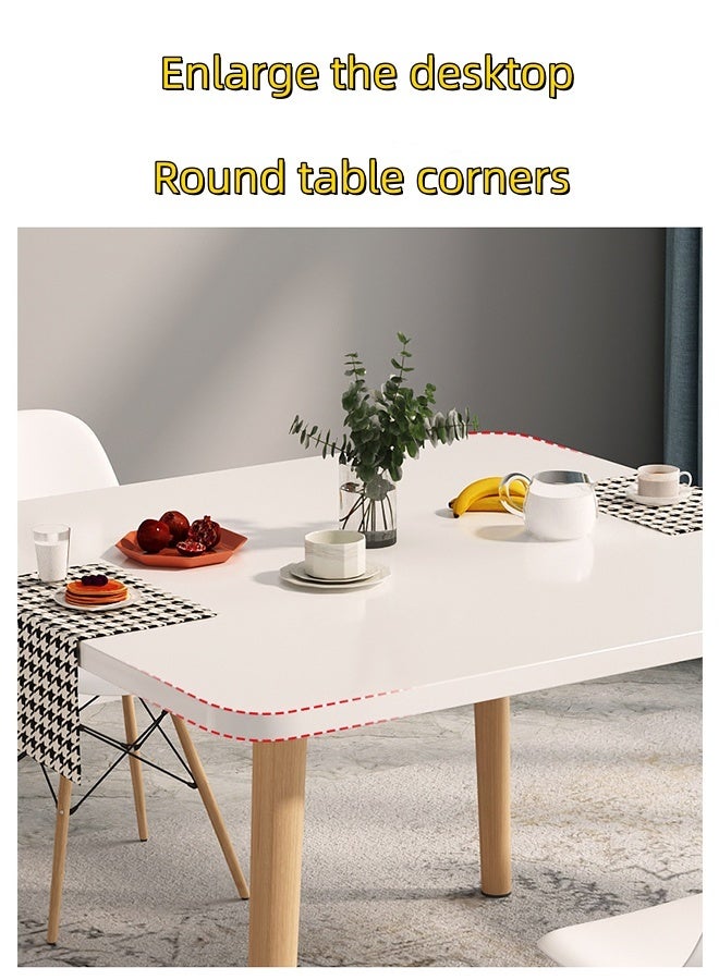 JCB CHIC Dining Table with Wooden Legs，4 Seater Big Table for Gathering,120×60×73CM Kitchen Table Stain Resistant and Durable Top for Small Space & Family Gatherings - Image 4