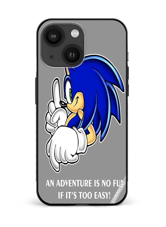 Protective Case Cover For Apple iPhone 14 Sonic With Quote Design Grey