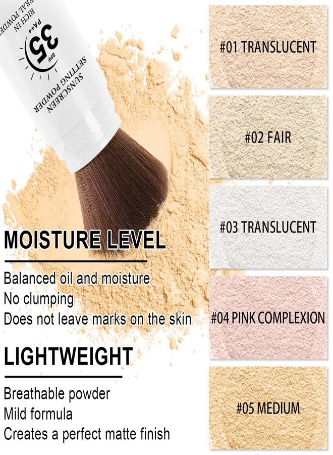 LemonSac Mineral Sunscreen Setting Powder, SPF 35 Translucent Loose Powder for Face & Scalp, Mineral Brush Powder, Oil Control Natural Matte Finish, Lasting Lightweight Breathable(#04 Pink Complexion) - Image 5