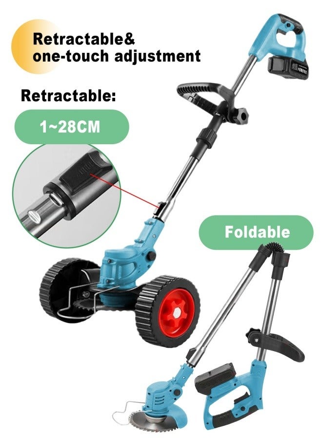 ALongDeng 48V Cordless Weed Trimmer Cordless String Trimmer with Battery Fast Charger Electric Weed Trimmers Cordless with 3 Cutting Blades for Garden Work - Image 2