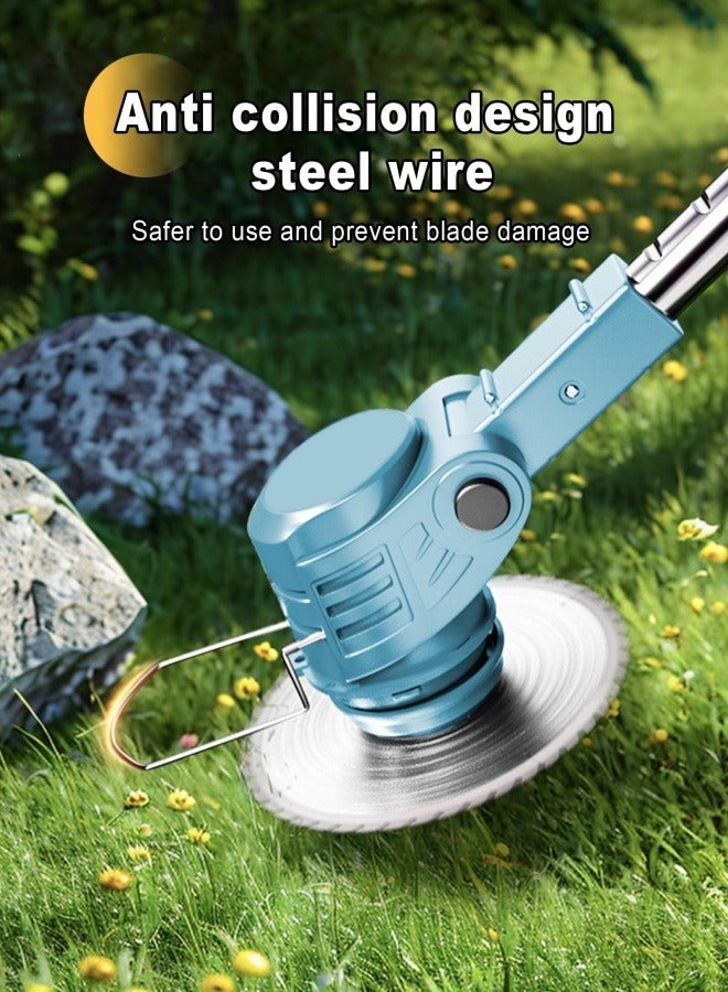 ALongDeng 48V Cordless Weed Trimmer Cordless String Trimmer with Battery Fast Charger Electric Weed Trimmers Cordless with 3 Cutting Blades for Garden Work - Image 4