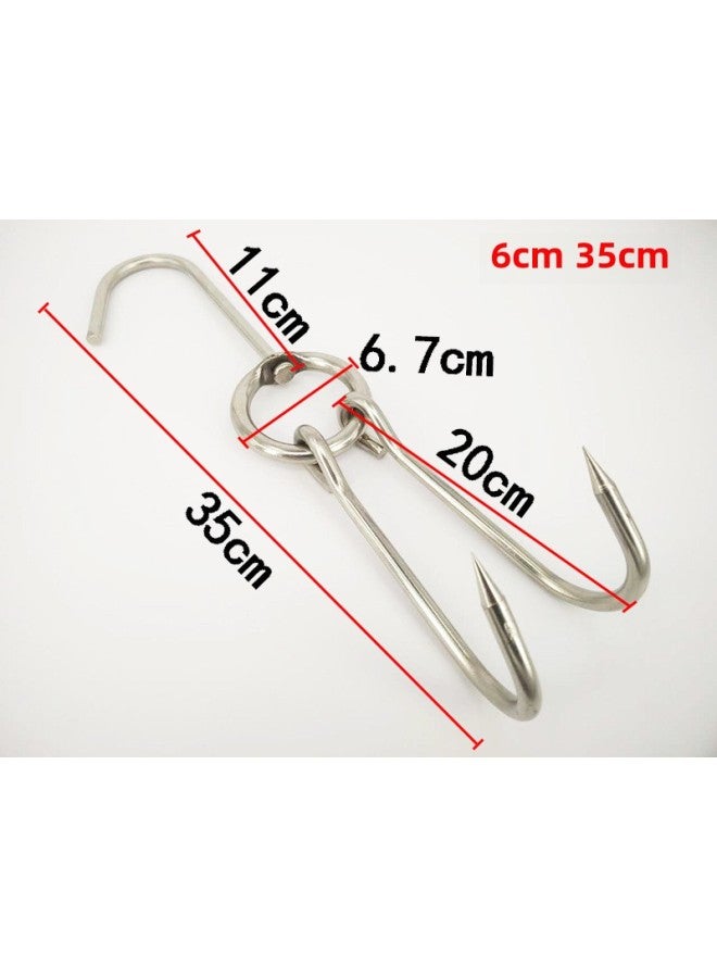 Roast Duck Hook Roast Duck Hook Roast Goose Double Hook Duck Hook Commercial Special Hook Roast Meat Ring Large Circle Stainless Steel Shelf-Color:6cm 35cm For Hanging Sheep Dogs, Buy Ten And Get Two Free  - Image 1