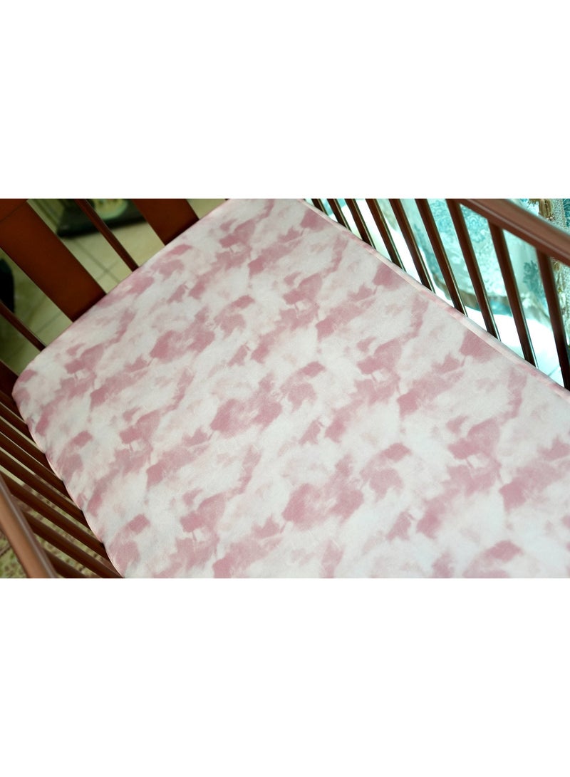 Silk Me 100% Pure Mulberry Silk Fitted Crib Sheet for Baby 22 Momme - Bald Spots, Hair Loss & Knotting Prevention - Crib/Cot/Craddle/Bassinet Mattress (60x120cm) Sheet for Boys & Girls - Pink Design - Image 1