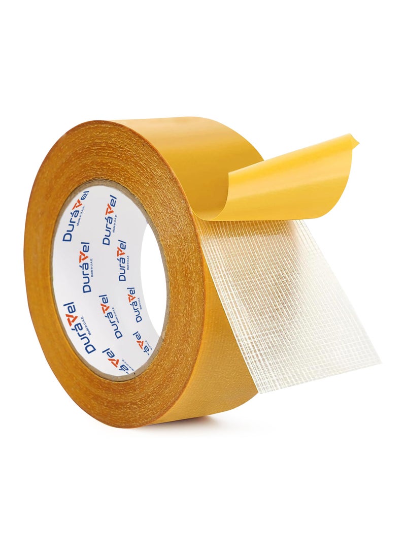 Duravel Double Sided Carpet Tape, 2 inch x 25Meter Roll, Heavy Duty Fabric Tape for DIY Projects, Made in Belgium - Image 1