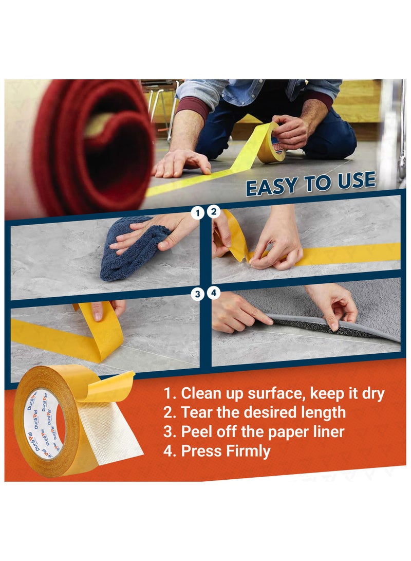 Duravel Double Sided Carpet Tape, 2 inch x 25Meter Roll, Heavy Duty Fabric Tape for DIY Projects, Made in Belgium - Image 4