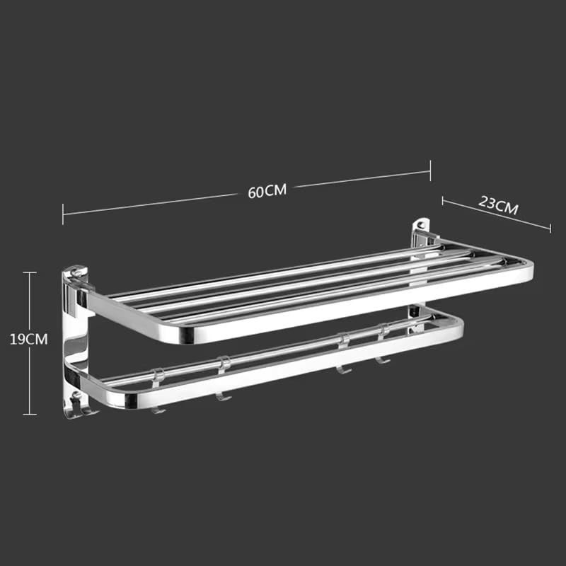 Ferio Foldable Towel Rod for Bathroom Elegant Design Towel Holder in Bathroom Towel Hanger for Wall, Stainless Steel Towel Hanger for Wash Basin, 18 Inch Towel Rack in Bathroom (Pack of 1) - Image 4