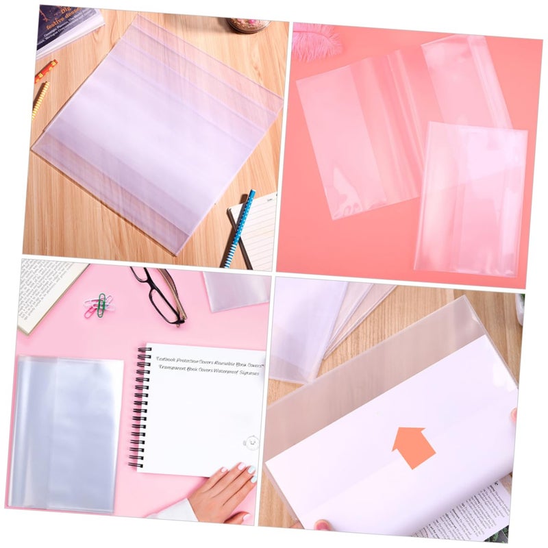 20 Pack Adjustable Transparent Plastic Book Sleeve Protectors for Soft Cover Books and Documents - Image 4