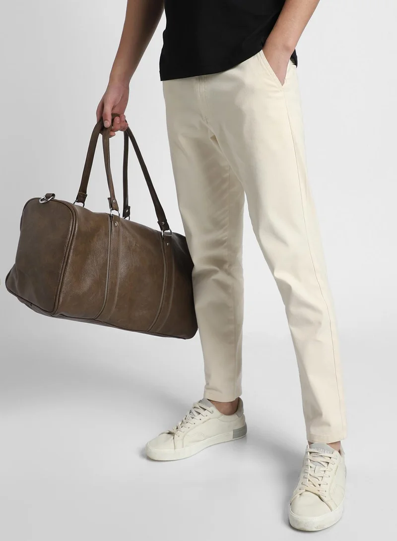 Dennis Lingo Regular Fit Cream Chinos Pants For Men