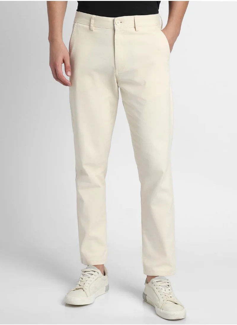 Dennis Lingo Regular Fit Cream Chinos Pants For Men