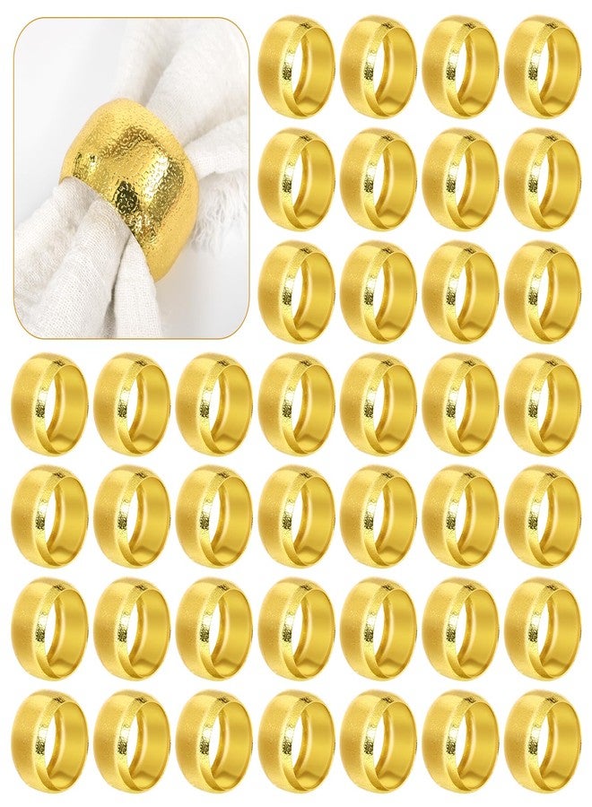 REWOMC 100 Pcs Gold Napkin Rings - Metal Napkin Holder Rings for Dinning Table, Round Serviette Holders for Weddings, Kitchen, Party, Everyday Use, Metallic Adornment for Table Setting - Image 1