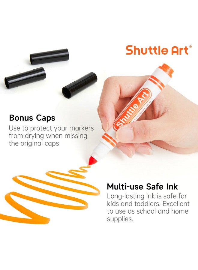 Shuttle Art 304 Pack Washable Markers, 16 Assorted Colors Broad Line Conical Tip Large Markers Bulk with a Box, Bonus Caps, Home Classroom School Supplies for Toddlers Kids Adults Students Teachers - Image 4