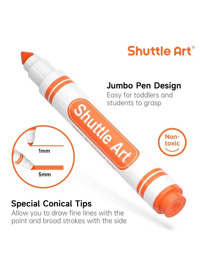 Shuttle Art 304 Pack Washable Markers, 16 Assorted Colors Broad Line Conical Tip Large Markers Bulk with a Box, Bonus Caps, Home Classroom School Supplies for Toddlers Kids Adults Students Teachers - Image 3