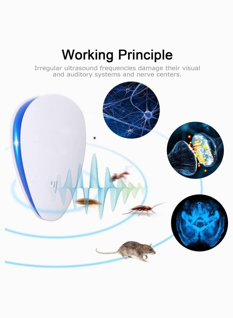 Captaintech 2 Pcs Ultrasonic Pest Repeller Electronic Plug in Indoor Defende Use for Drive Fleas Mosquitos Bed Bugs Cockroach Rats Rodents Mice Insect Ants Spiders Away - Image 3