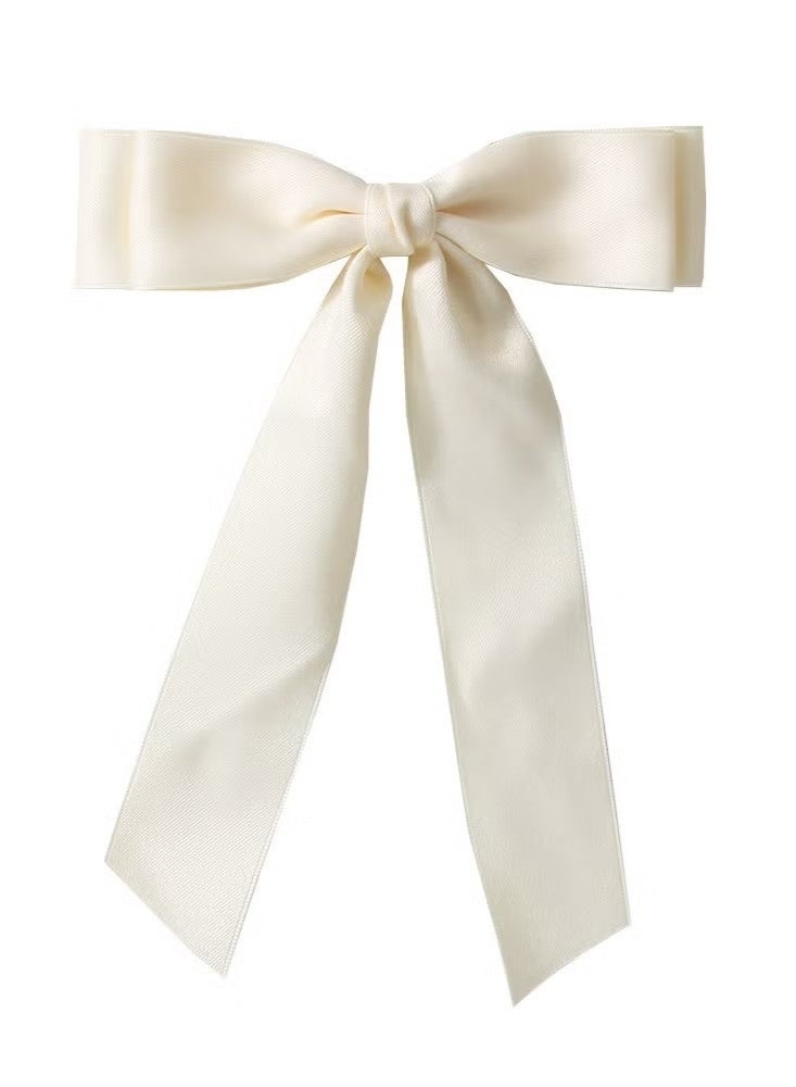 ٤ قطع من مشابك الشعر المصنوعة من الساتان الحريري، وأشرطة الشعر، ومشابك معدنية لتثبيت ذيل الحصان، وإكسسوارات شعر مزدوجة الشريط للنساء والفتيات الصغيرات والمراهقات. - Image 2