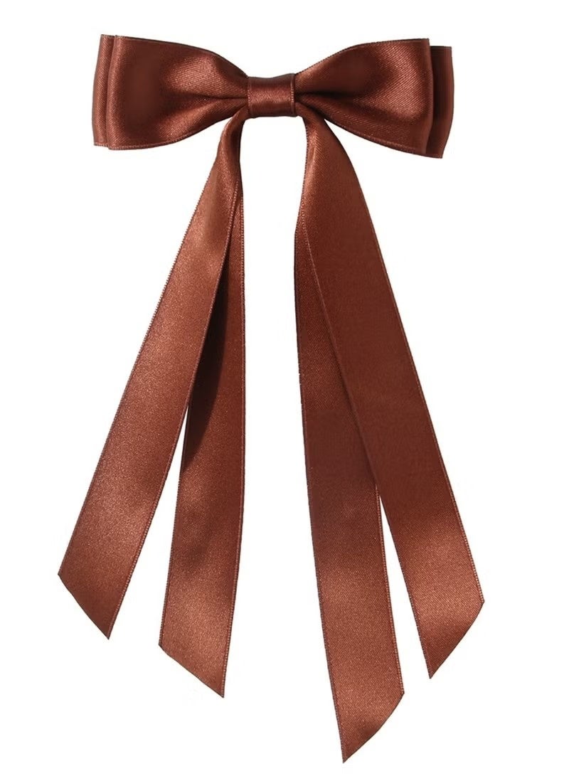 ٤ قطع من مشابك الشعر المصنوعة من الساتان الحريري، وأشرطة الشعر، ومشابك معدنية لتثبيت ذيل الحصان، وإكسسوارات شعر مزدوجة الشريط للنساء والفتيات الصغيرات والمراهقات. - Image 5