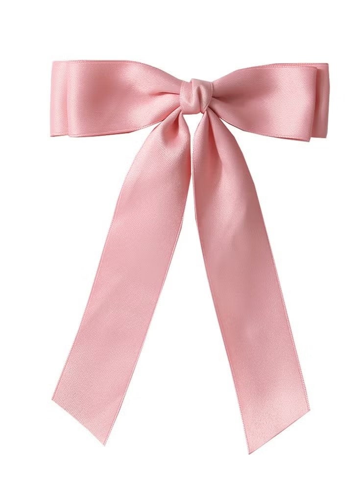 ٤ قطع من مشابك الشعر المصنوعة من الساتان الحريري، وأشرطة الشعر، ومشابك معدنية لتثبيت ذيل الحصان، وإكسسوارات شعر مزدوجة الشريط للنساء والفتيات الصغيرات والمراهقات. - Image 4