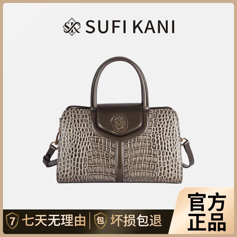 Crocodile Pattern Genuine Leather Women'S Bag Fashion Casual All-Match Elegant Large Capacity Handheld Shoulder Crossbody - Image 2