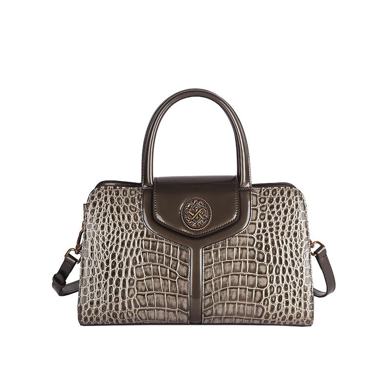 Crocodile Pattern Genuine Leather Women'S Bag Fashion Casual All-Match Elegant Large Capacity Handheld Shoulder Crossbody - Image 1