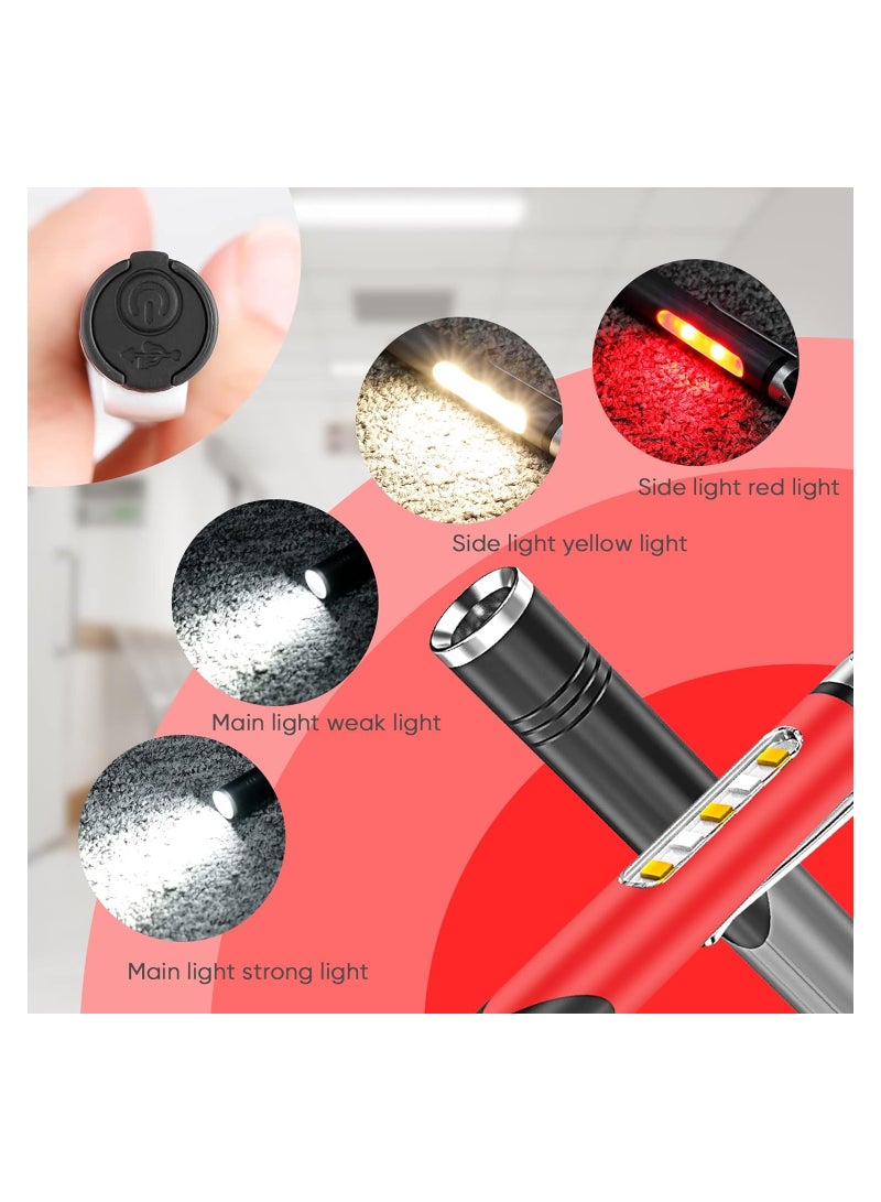 Rechargeable LED Pen Light 2-Pack 500 Lumens Super Bright Waterproof Pocket Flashlight for Home Outdoor Emergency Work and Medical Use - Image 2