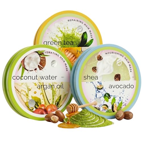 SpaLife Korean Deep Conditioning Hair Mask Packets | Repairing, Nourishing & Hydrating Hair Mask for Dry Hair | Argan Oil, Coconut, Shea Butter, Avocado, Honey & Green Tea | Damaged Repair | 9 Pack - Image 1