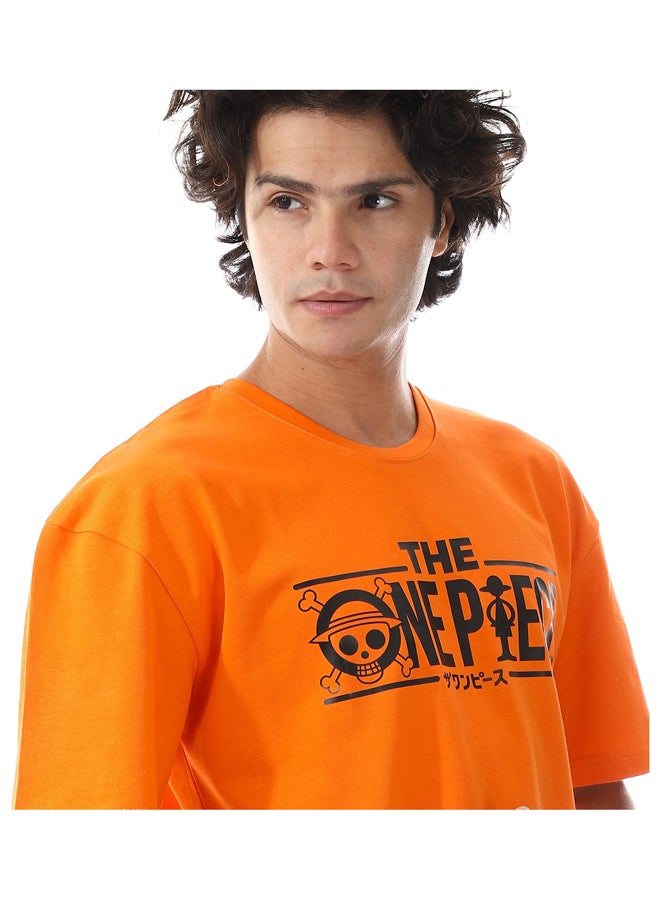 Andora Printed Slip-On Comfy T-Shirt_Orange  - Image 5