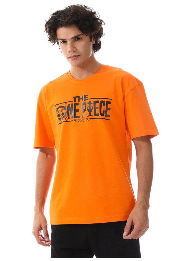 Andora Printed Slip-On Comfy T-Shirt_Orange  - Image 2
