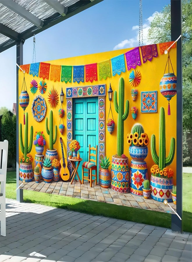 لافتة خلفية بتصميم مكسيكي من بليس يارد، مقاس 71 × 43 بوصة، لتزيين حفلات المنازل الريفية، لافتة خلفية للتصوير الفوتوغرافي بتصميم مكسيكي، لوازم تزيين الحفلات الداخلية والخارجية - Image 1