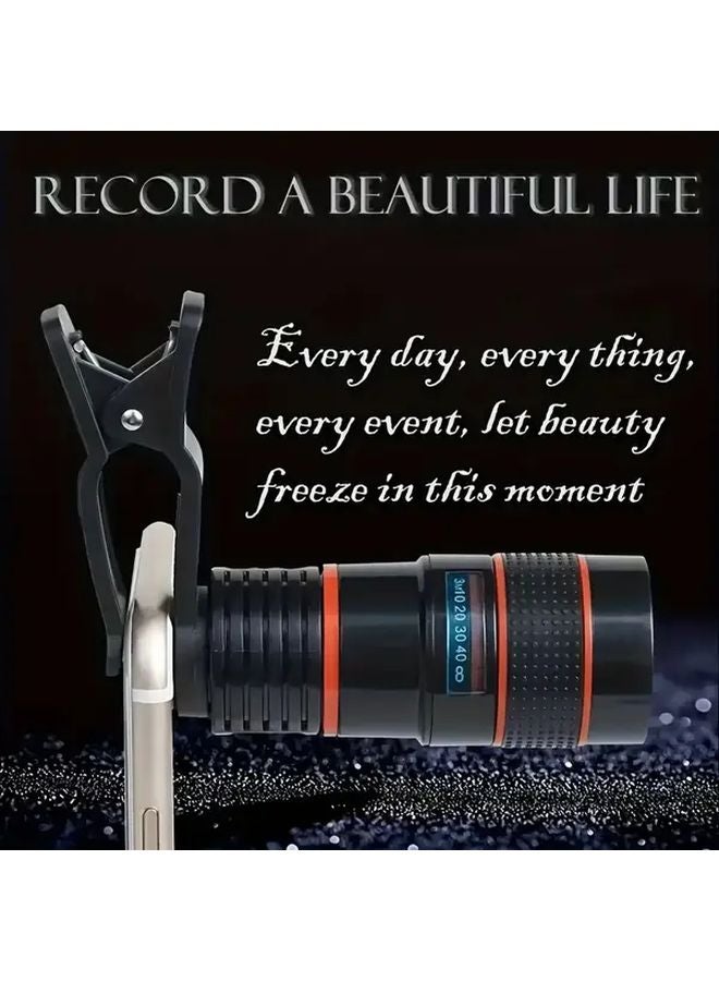 Black 8X HD Optical Zoom Lens for Mobile Phone Stargazing Outdoor Adventures - Image 4