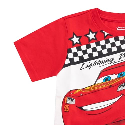 Disney Cars Lightning McQueen Boys Short Sleeve T-Shirt and Shorts 2 Piece Set for Toddlers to Big Kids - Image 3