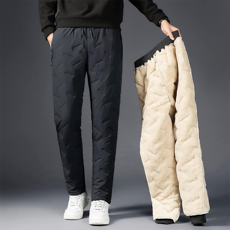 klarako Unisex Fleece Jogging Bottoms, Fleece Lined Thermal Sweatpants, Winter Warm Waterproof Large Size Pants, Fleece Pants - Image 2