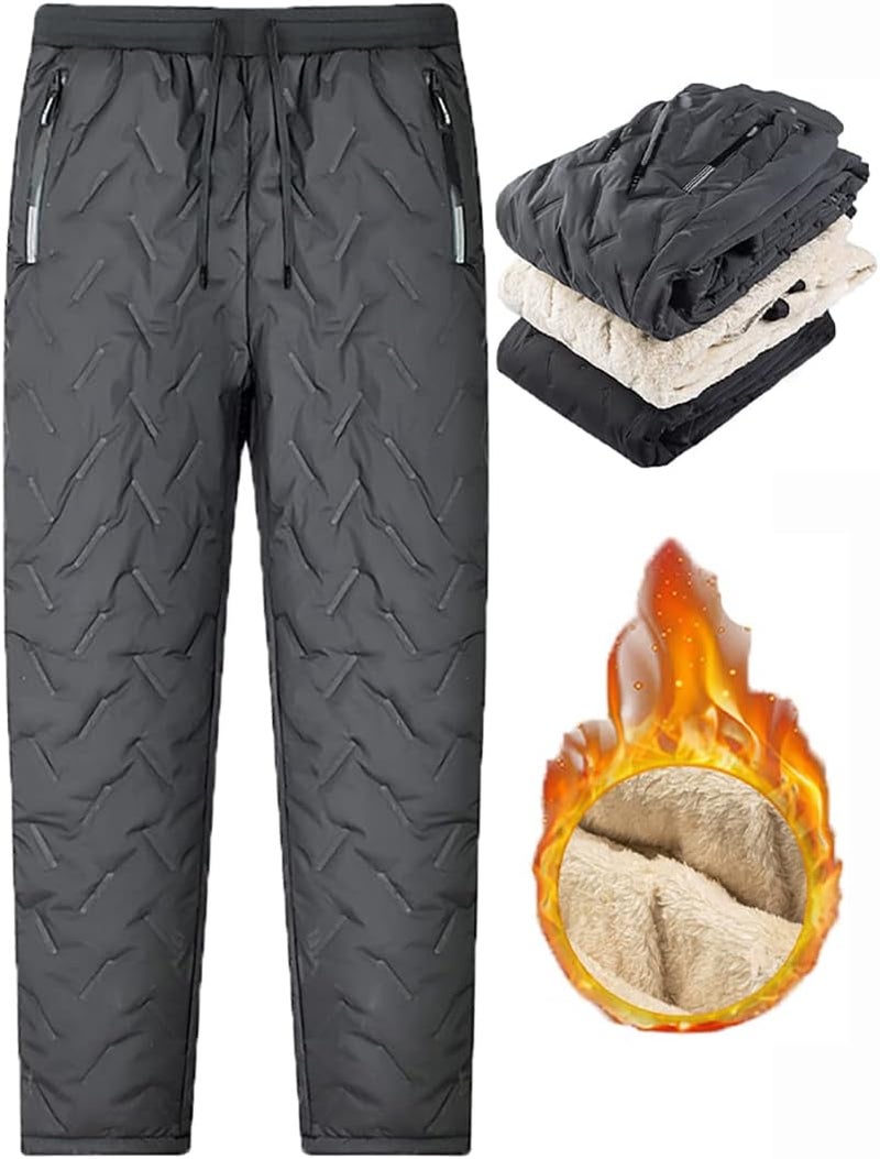 klarako Unisex Fleece Jogging Bottoms, Fleece Lined Thermal Sweatpants, Winter Warm Waterproof Large Size Pants, Fleece Pants - Image 1