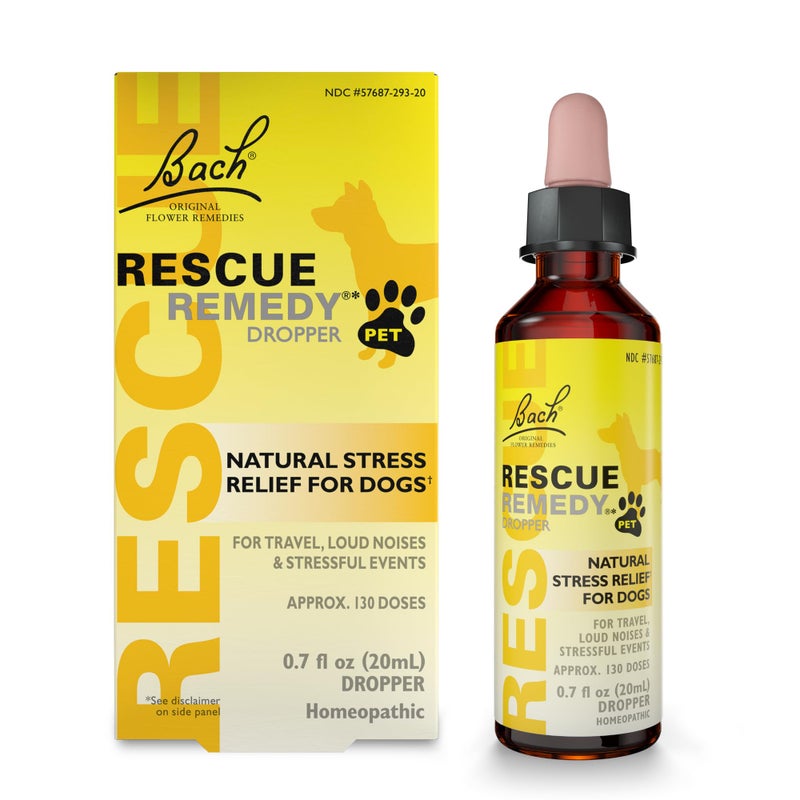 Bach Rescue Remedy Pet Dropper for Dogs - 20 mL - Stress & Tension Support for Dogs with Bach Natural Flower Essences - Sedative-Free, Homeopathic Liquid Formula - For All Breeds, Ages & Weights - Image 1