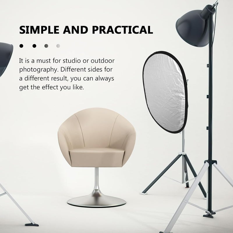 Portable Oval Photography Reflector Light Diffuser Panel with Silver and Double-Sided Surfaces Compact Foldable Reflective Board for Outdoor and Studio Photo Lighting - Image 4