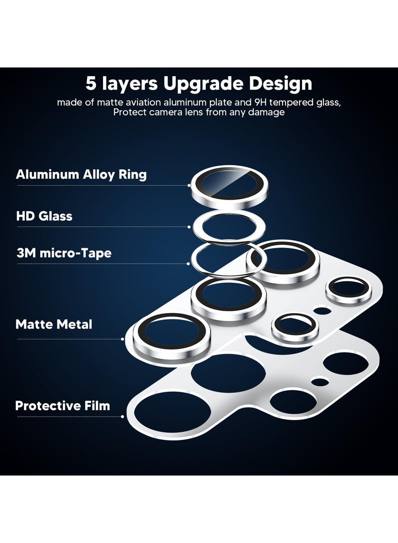 For Samsung Galaxy S25 Ultra Camera Lens Protector,[Full Protection] HD Tempered Glass Screen Protector with Alloy Metal Ring Camera Cover Accessories for Galaxy S25 Ultra (Silver)  - Image 4