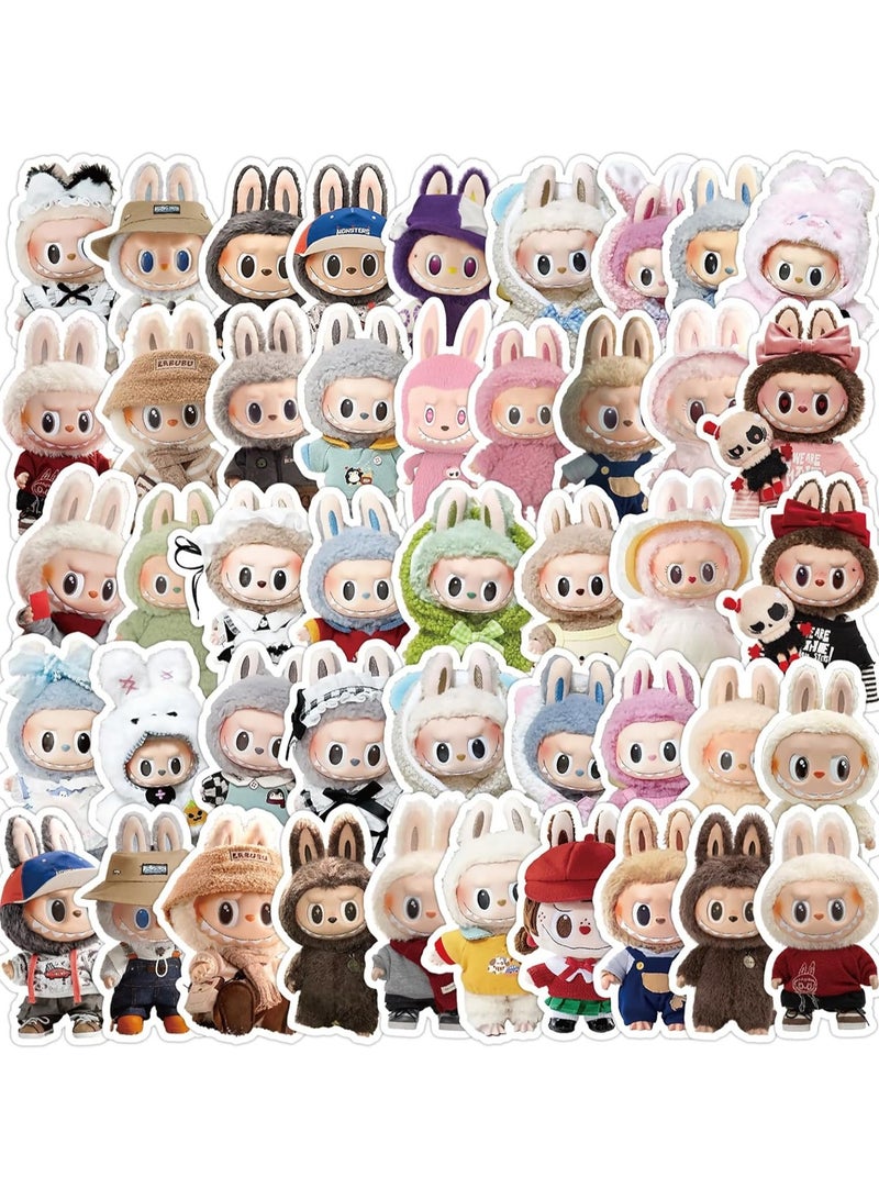 50pcs Labubu Waterproof Cartoon Stickers Set Suitable for Water Bottle Laptop Skateboard Phone Guitar Travel Case Bike Cool Terror Labubu Vinyl Decal for Kids Adult Girl Teen Boy  - Image 2
