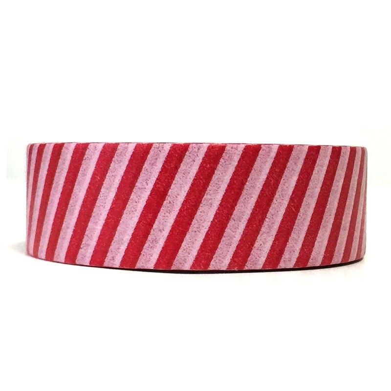 allydrew Decorative Washi Masking Tape, Red and White Stripes - Image 3