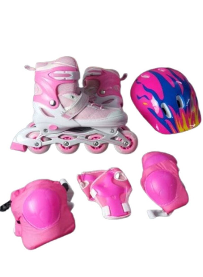 Roller Skates for Kids Beginners, Shiny Roller Skates, Roller Blades for Kids, Adjustable Inline Skates for Boys and Girls with Safety Lock Straps Size L(38-41)  - Image 1