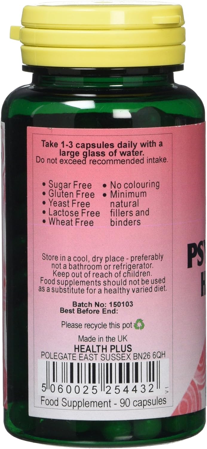 Health Plus صحة بلس ألياف قشور بذور السيليوم 500 ملغ مكمل صحي للهضم 90 كبسولة - Image 2